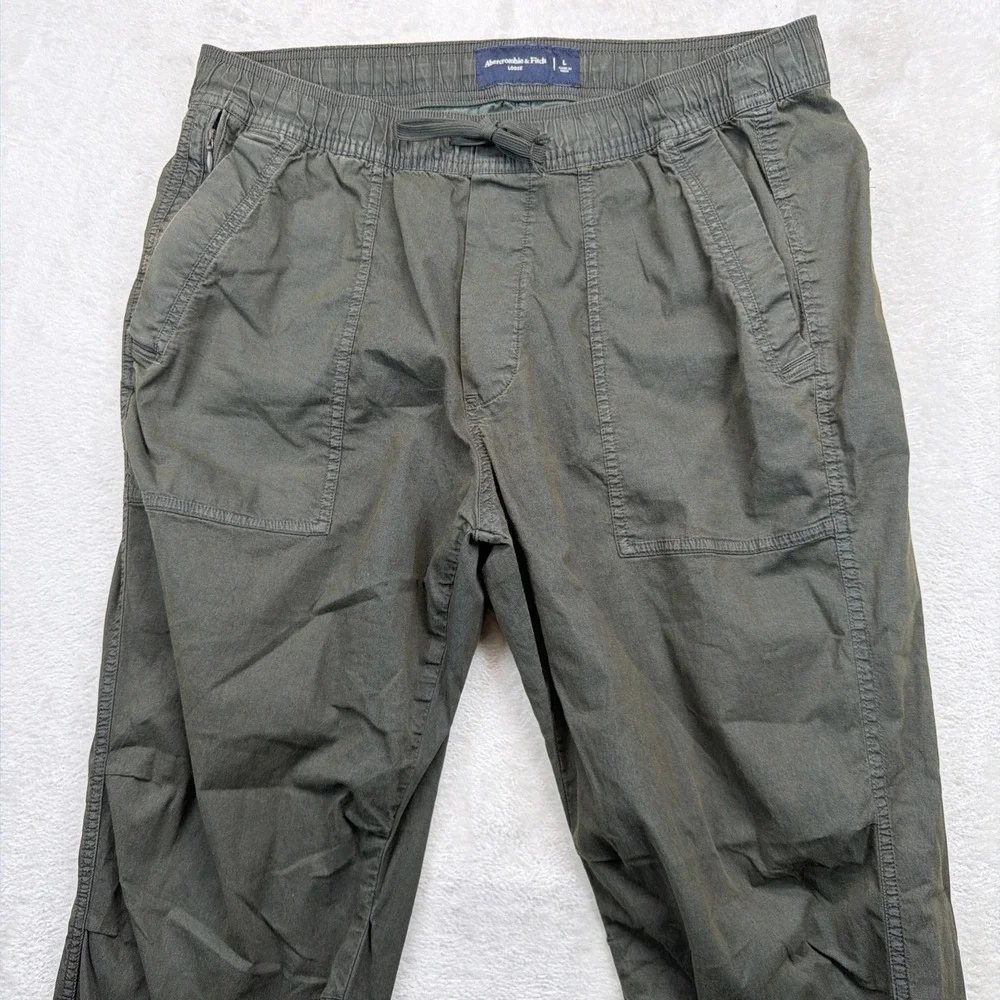 Abercrombie & Fitch Mens Cargo Jogger Pants Large Olive Green Utility